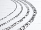 18K Gold & Silver Stainless Steel Figaro Chain Necklace • 3mm 4mm 5mm 7mm • Lobster Clasp • Unisex Jewelry