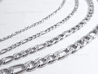 18K Gold & Silver Stainless Steel Figaro Chain Necklace • 3mm 4mm 5mm 7mm • Lobster Clasp • Unisex Jewelry