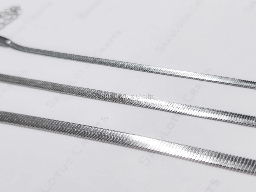 Herringbone Bracelet • 18K Gold PVD or Silver Stainless Steel • 2.5mm 3.3mm 4mm • 6.25" + 1.5" Extender