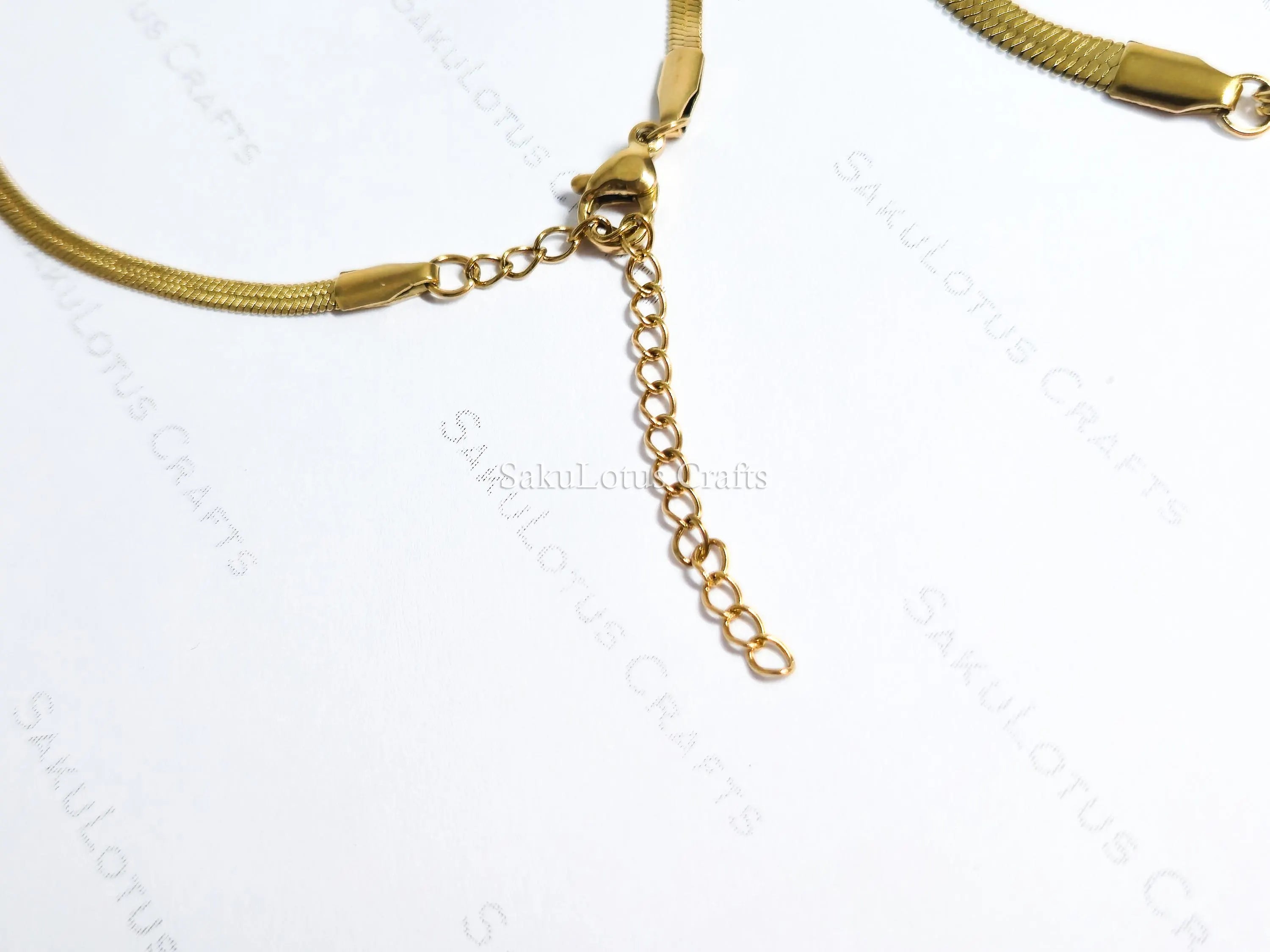 Herringbone Bracelet • 18K Gold PVD or Silver Stainless Steel • 2.5mm 3.3mm 4mm • 6.25" + 1.5" Extender