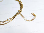 3 Layer Necklace • 18K Gold Stainless Steel • Paperclip Box Cable Chains • 16" 18" 20" + 2" Extender