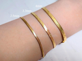 Herringbone Bracelet • 18K Gold PVD or Silver Stainless Steel • 2.5mm 3.3mm 4mm • 6.25" + 1.5" Extender