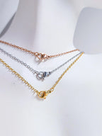 Sideways Cross Necklace • 18K Gold Rose Gold or Silver Stainless Steel • 18" Flat Cable Chain • Minimal Gift Jewelry