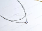 Dainty Satellite Necklace • Double Front Chain • 18K Gold or Silver Stainless Steel • CZ Crystal Necklace