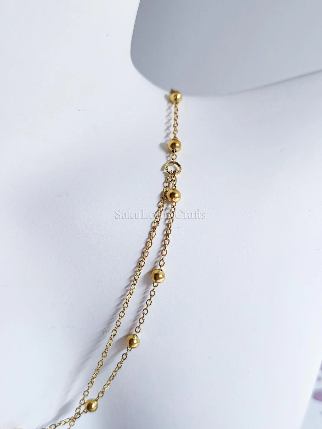 Dainty Satellite Necklace • Double Front Chain • 18K Gold or Silver Stainless Steel • CZ Crystal Necklace