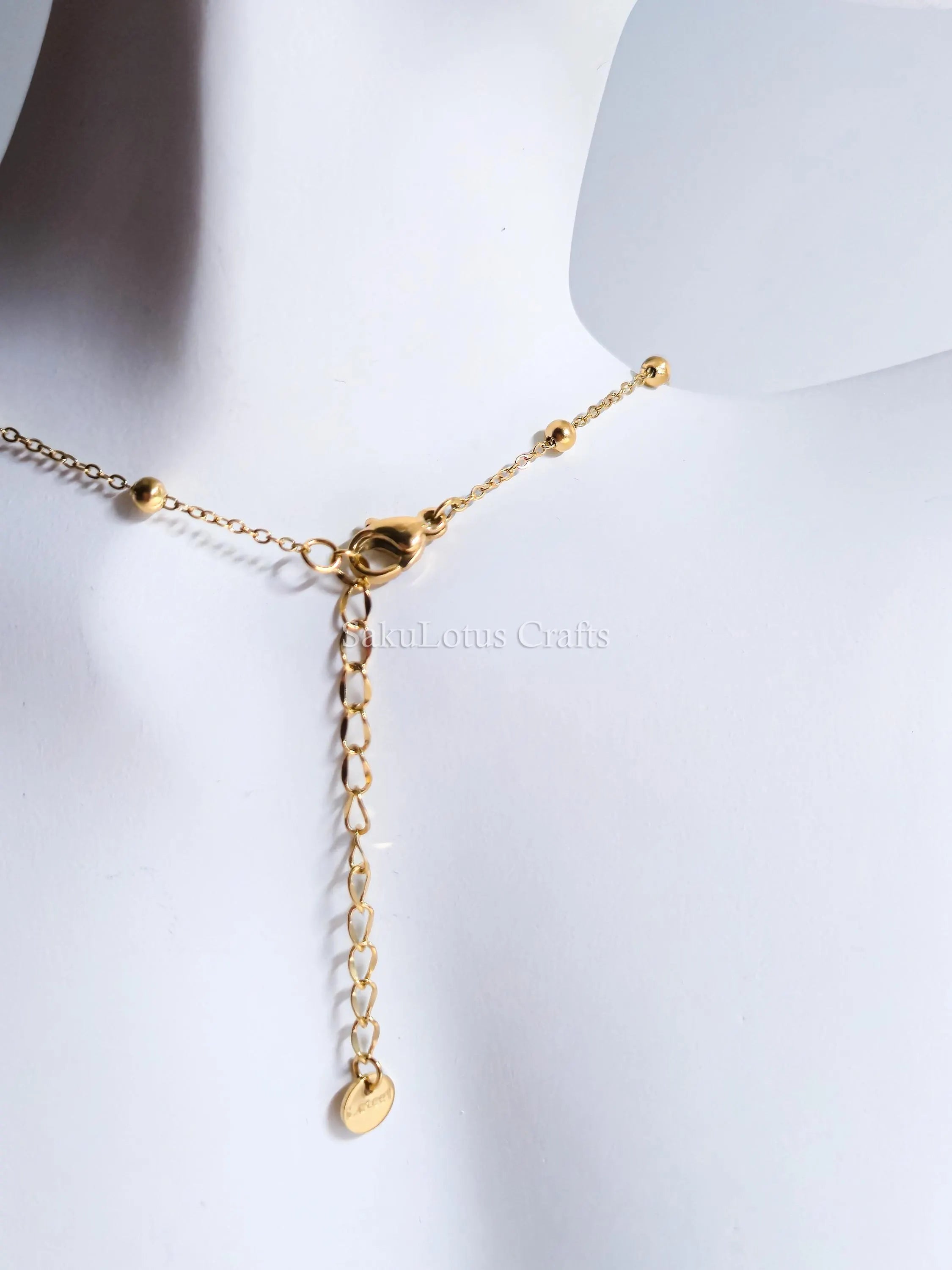 Dainty Satellite Necklace • Double Front Chain • 18K Gold or Silver Stainless Steel • CZ Crystal Necklace