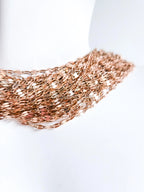 Reflective Petal Chain Necklace • 18K Gold Rose Gold or Silver Stainless Steel • 17" + 2" Extender • Lip Link Chain