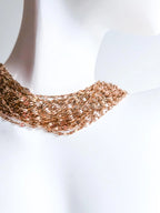 Reflective Petal Chain Necklace • 18K Gold Rose Gold or Silver Stainless Steel • 17" + 2" Extender • Lip Link Chain