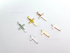 High Polish Cross Pendant Charm • Stainless Steel Gold Silver Rose Gold • Bail or Drill Hole • Jewelry Making Supplies