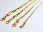 18K Gold PVD & Silver Stainless Steel Rope Bracelet • 8" Twisted Chain • 3mm 4mm 5mm 6mm • Lobster Clasp • Waterproof Unisex Jewelry