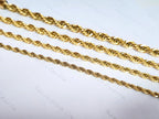 18K Gold PVD & Silver Stainless Steel Rope Bracelet • 8" Twisted Chain • 3mm 4mm 5mm 6mm • Lobster Clasp • Waterproof Unisex Jewelry