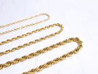 18K Gold PVD & Silver Stainless Steel Rope Chain Necklace • 2mm 3mm 4mm • 18" 20" 24" • Lobster Clasp • Unisex Jewelry