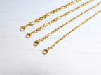 18K Gold & Silver Stainless Steel Figaro Chain Necklace • 3mm 4mm 5mm 7mm • Lobster Clasp • Unisex Jewelry