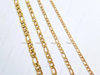18K Gold & Silver Stainless Steel Figaro Chain Necklace • 3mm 4mm 5mm 7mm • Lobster Clasp • Unisex Jewelry
