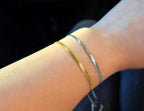 Herringbone Bracelet • 18K Gold PVD or Silver Stainless Steel • 2.5mm 3.3mm 4mm • 6.25" + 1.5" Extender