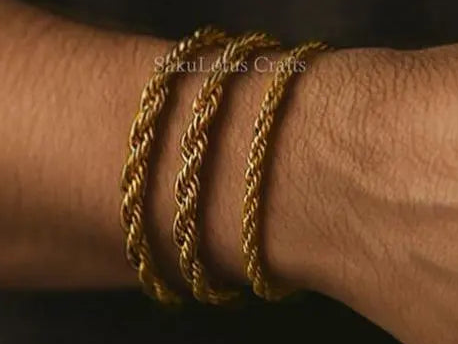 18K Gold PVD & Silver Stainless Steel Rope Bracelet • 8" Twisted Chain • 3mm 4mm 5mm 6mm • Lobster Clasp • Waterproof Unisex Jewelry