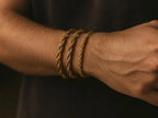 18K Gold PVD & Silver Stainless Steel Rope Bracelet • 8" Twisted Chain • 3mm 4mm 5mm 6mm • Lobster Clasp • Waterproof Unisex Jewelry