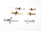High Polish Cross Pendant Charm • Stainless Steel Gold Silver Rose Gold • Bail or Drill Hole • Jewelry Making Supplies
