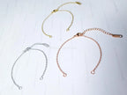 Open Front Bracelet • Silver Gold Rose Gold Stainless Steel • 6" + 2" Extender • Attach Your Own Charm or Bar