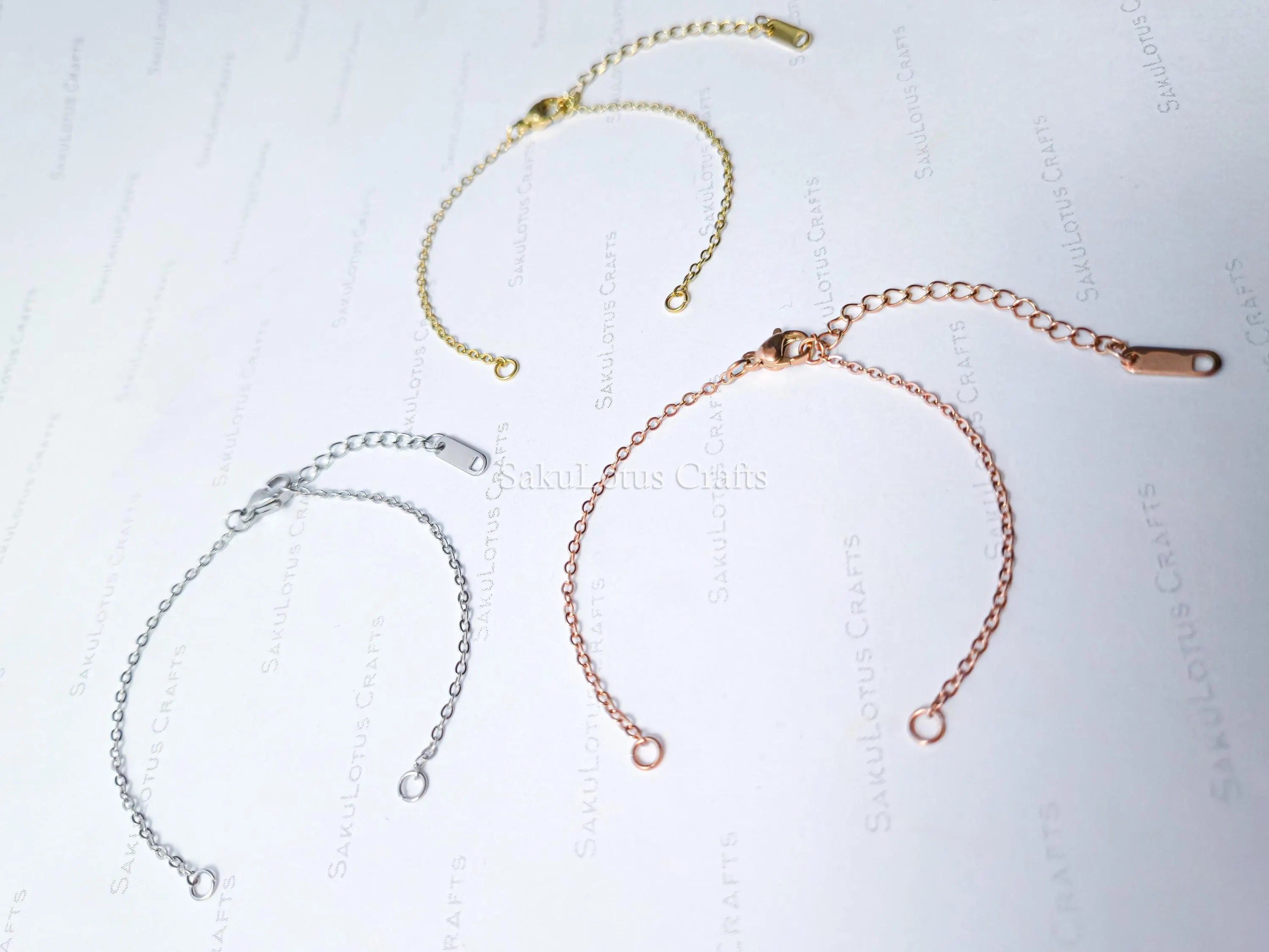 Open Front Bracelet • Silver Gold Rose Gold Stainless Steel • 6" + 2" Extender • Attach Your Own Charm or Bar