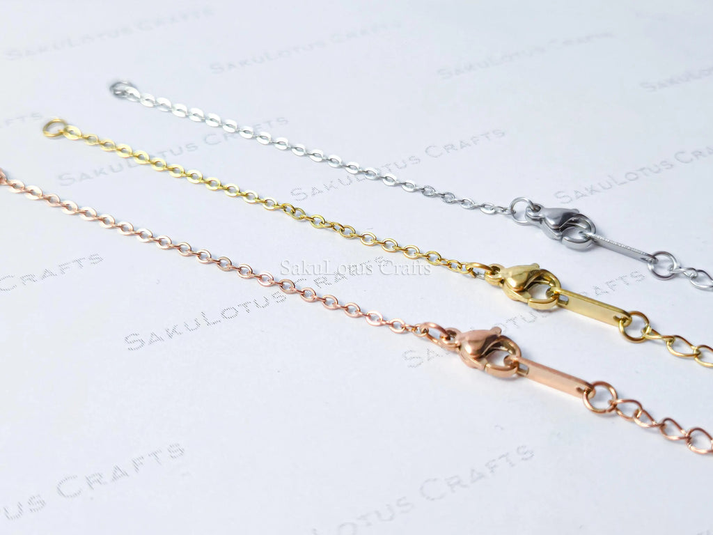 Open Front Bracelet • Silver Gold Rose Gold Stainless Steel • 6" + 2" Extender • Attach Your Own Charm or Bar
