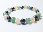 Natural Citrine, Hematite & Green Aventurine Bracelet • 8mm Round Beads • Stretch Fit 7"–7.5" • Minimal Everyday Style