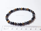 Natural Tiger’s Eye, Obsidian & Hematite Bracelet • 6.5mm Round Beads • Stretch Fit 7"–7.5" • Minimal Everyday Style
