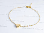Heart Chain Bracelet or Necklace • Gold Silver Rose Stainless Steel • 3D Puffed Heart • Adjustable Length