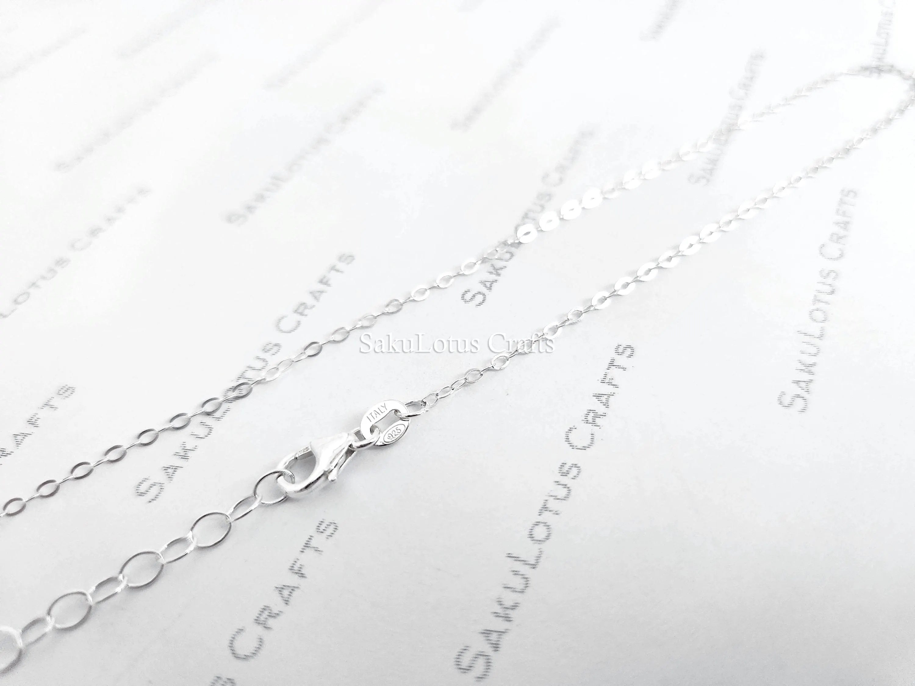 Solid 925 Sterling Silver Cable Chain Necklace or Bracelet • 1.6x2.1mm • 1" Extender • Italy Stamped