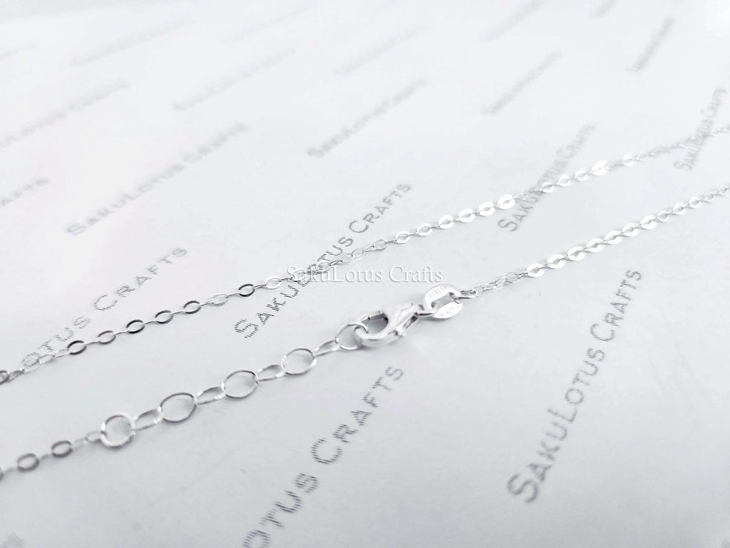 Solid 925 Sterling Silver Cable Chain Necklace or Bracelet • 1.6x2.1mm • 1" Extender • Italy Stamped