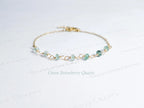 Dainty 3mm Natural Gemstone Bracelet • 18K Gold or Silver Stainless Steel • Wire Wrapped • 6.75" + 1" Extender