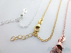 14-20" Solid 925 Sterling Silver Oval Cable Chain Necklace • 1.7x2.2mm + 1" Extender • Lobster Clasp • Silver Gold Rose