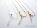 14-20" Solid 925 Sterling Silver Oval Cable Chain Necklace • 1.7x2.2mm + 1" Extender • Lobster Clasp • Silver Gold Rose