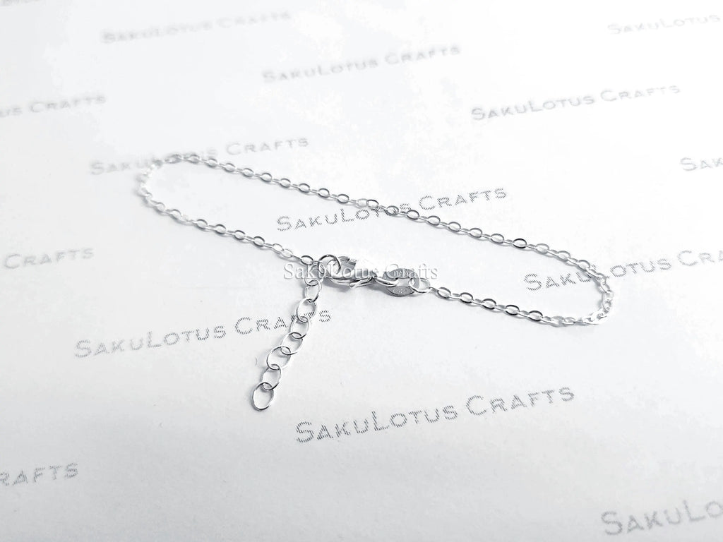 Solid 925 Sterling Silver Cable Chain Necklace or Bracelet • 1.6x2.1mm • 1" Extender • Italy Stamped