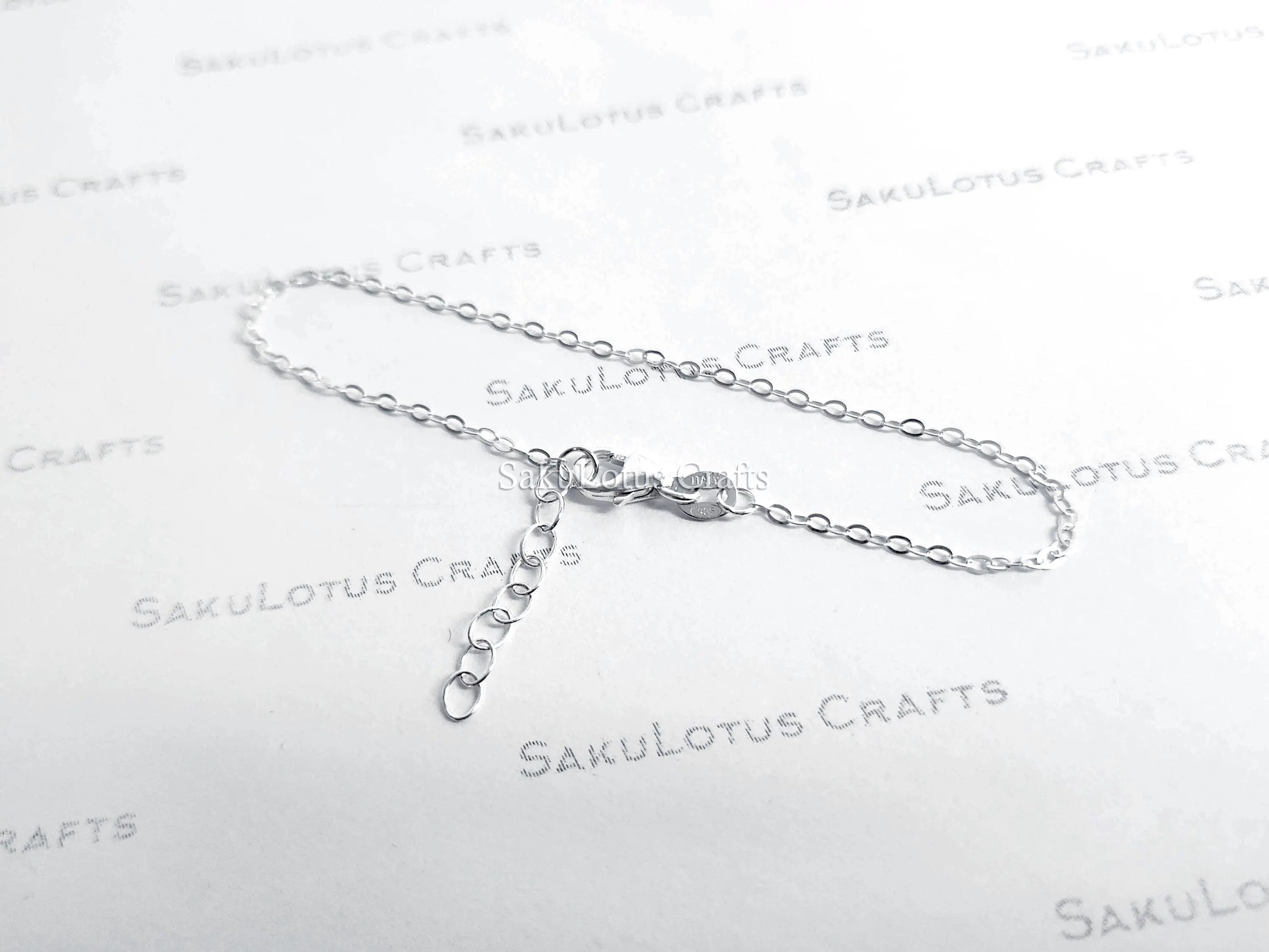 Solid 925 Sterling Silver Cable Chain Necklace or Bracelet • 1.6x2.1mm • 1" Extender • Italy Stamped