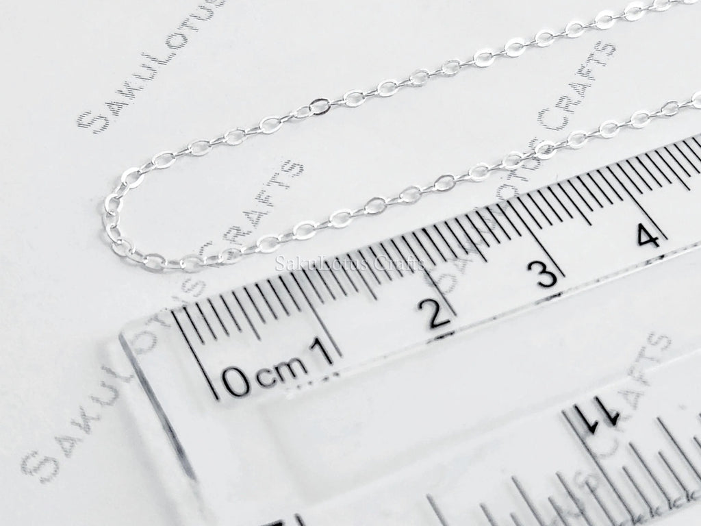 Solid 925 Sterling Silver Cable Chain Necklace or Bracelet • 1.6x2.1mm • 1" Extender • Italy Stamped