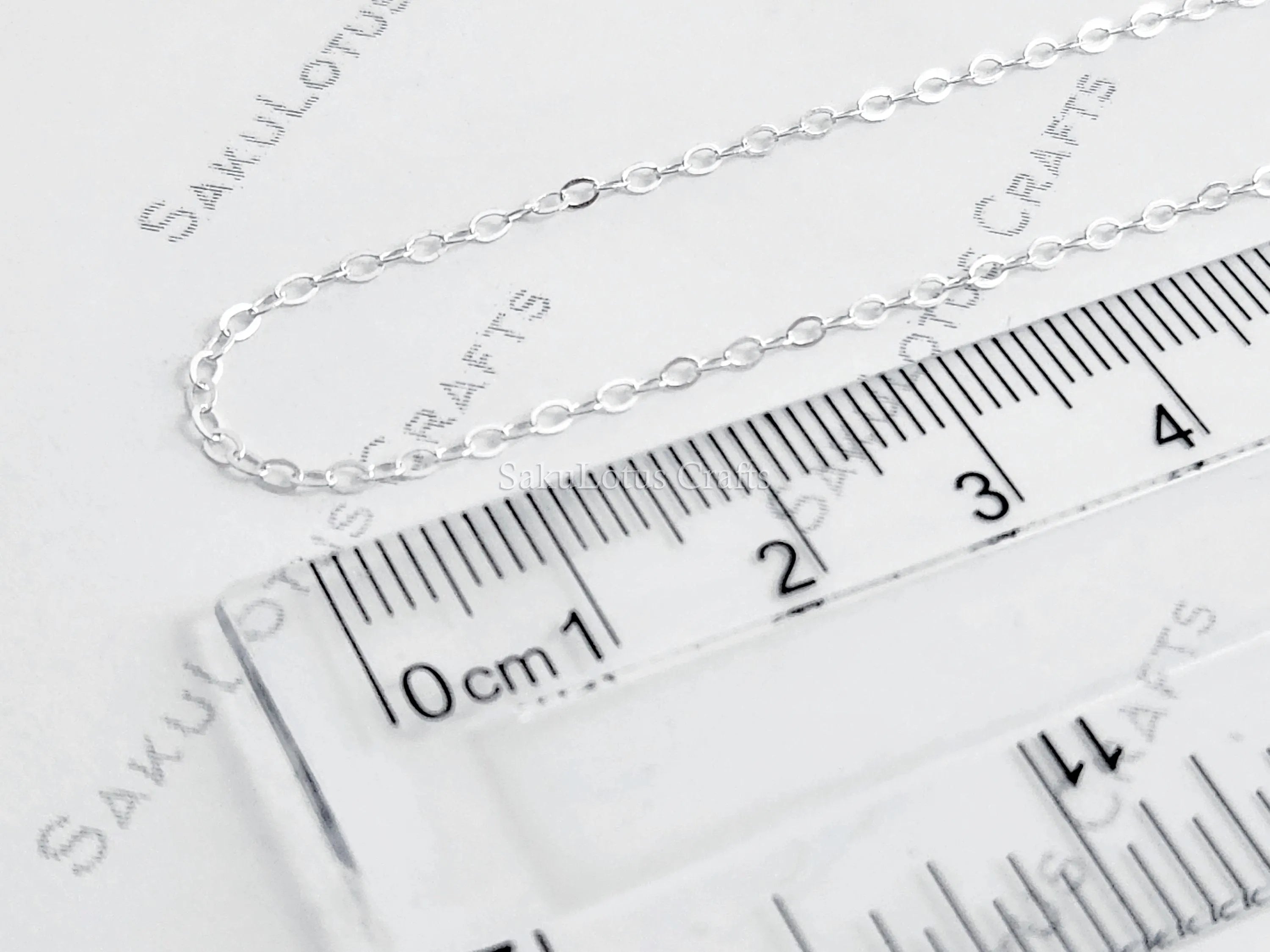 Solid 925 Sterling Silver Cable Chain Necklace or Bracelet • 1.6x2.1mm • 1" Extender • Italy Stamped