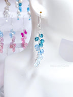 925 Sterling Silver Cascading Crystal Vine Earrings • Multicolor Gradient Swarovski Dangle • 5–7cm Sparkling Jewelry • 1127 Designs