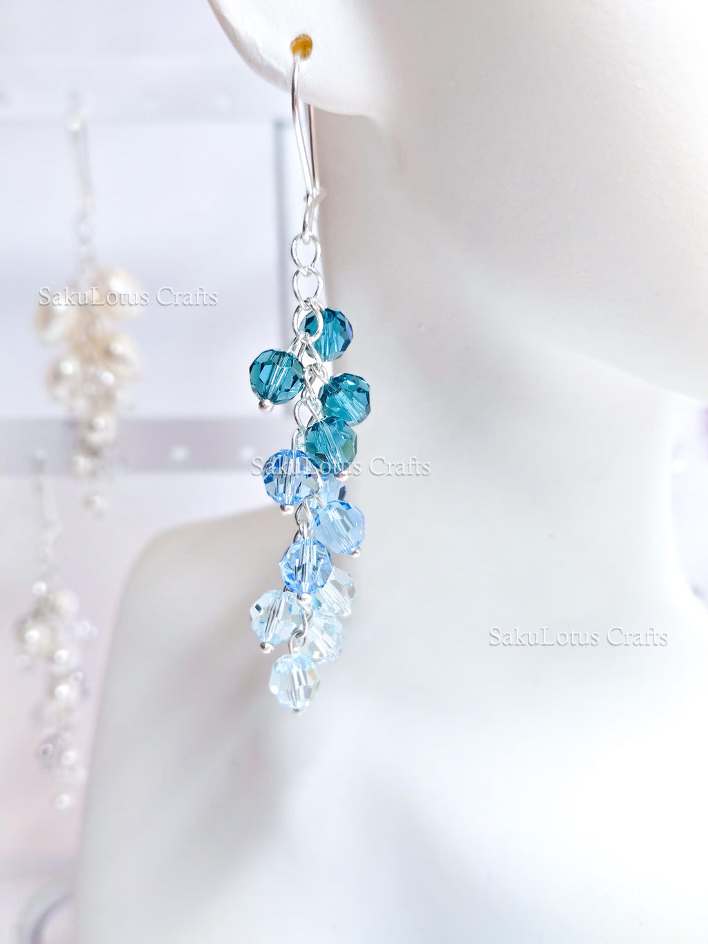 925 Sterling Silver Cascading Crystal Vine Earrings • Multicolor Gradient Swarovski Dangle • 5–7cm Sparkling Jewelry • 1127 Designs