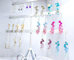 925 Sterling Silver Cascading Crystal Vine Earrings • Multicolor Gradient Swarovski Dangle • 5–7cm Sparkling Jewelry • 1127 Designs