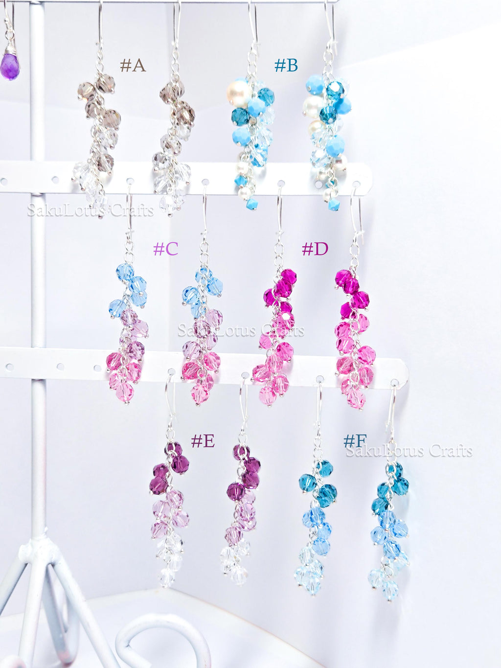 925 Sterling Silver Cascading Crystal Vine Earrings • Multicolor Gradient Swarovski Dangle • 5–7cm Sparkling Jewelry • 1127 Designs