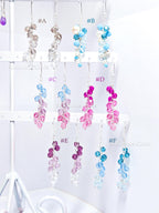 925 Sterling Silver Cascading Crystal Vine Earrings • Multicolor Gradient Swarovski Dangle • 5–7cm Sparkling Jewelry • 1127 Designs