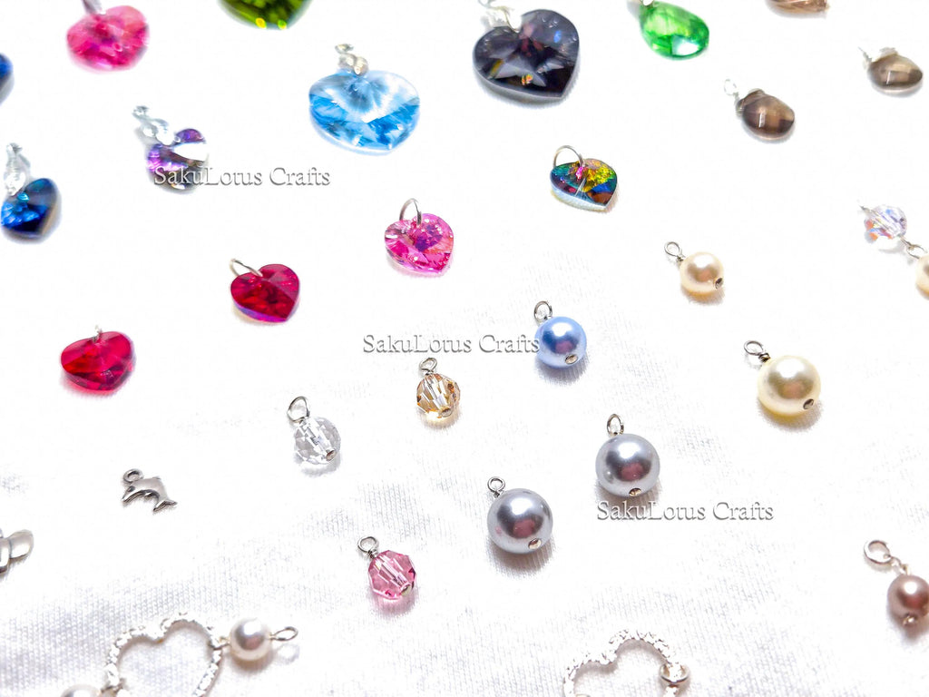 U Pick Swarovski Crystal Pendant • Pearl & Crystal Charm • Sterling Silver or 14K Gold Filled • DIY Add-On Pendant