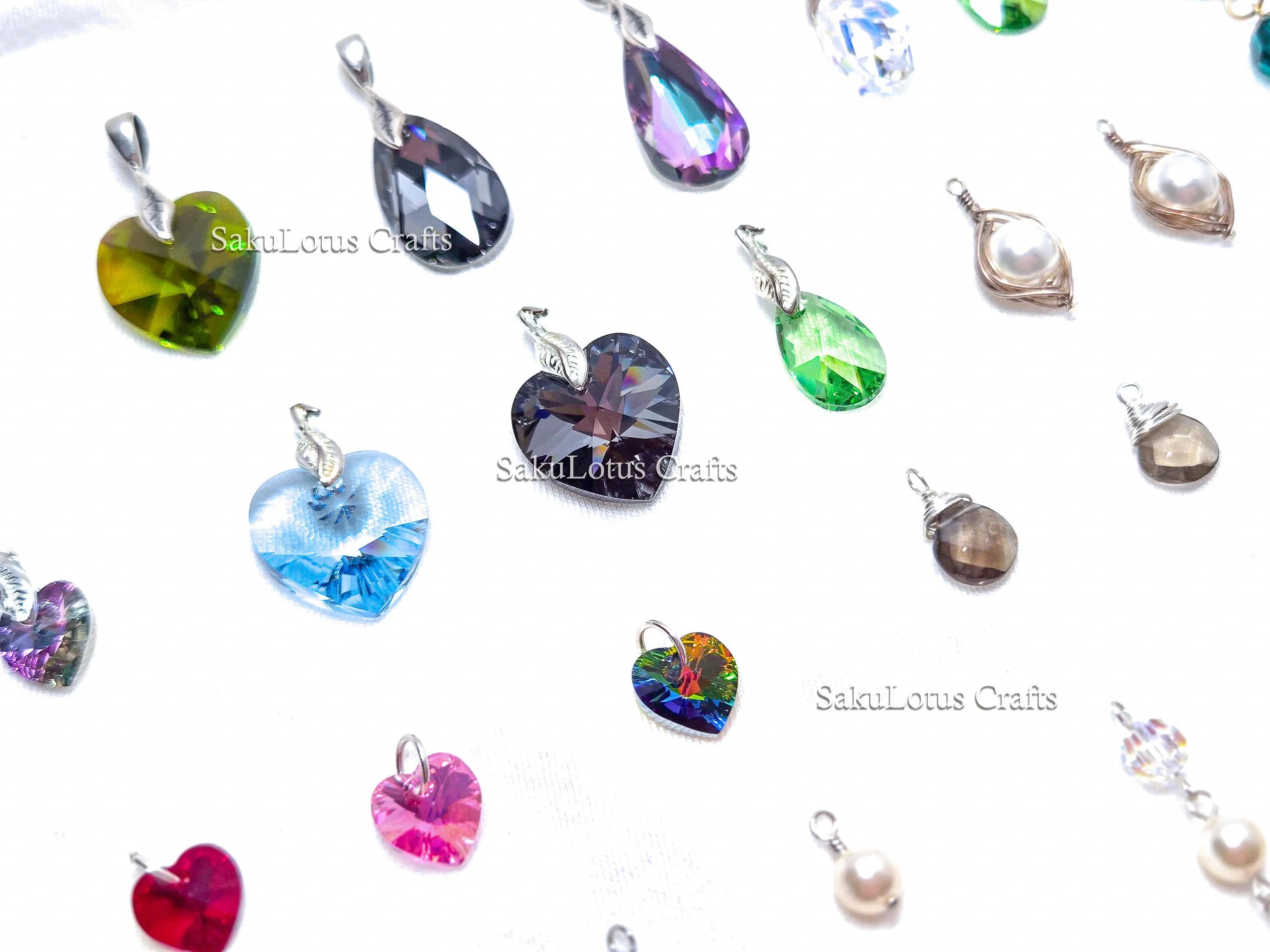 U Pick Swarovski Crystal Pendant • Pearl & Crystal Charm • Sterling Silver or 14K Gold Filled • DIY Add-On Pendant