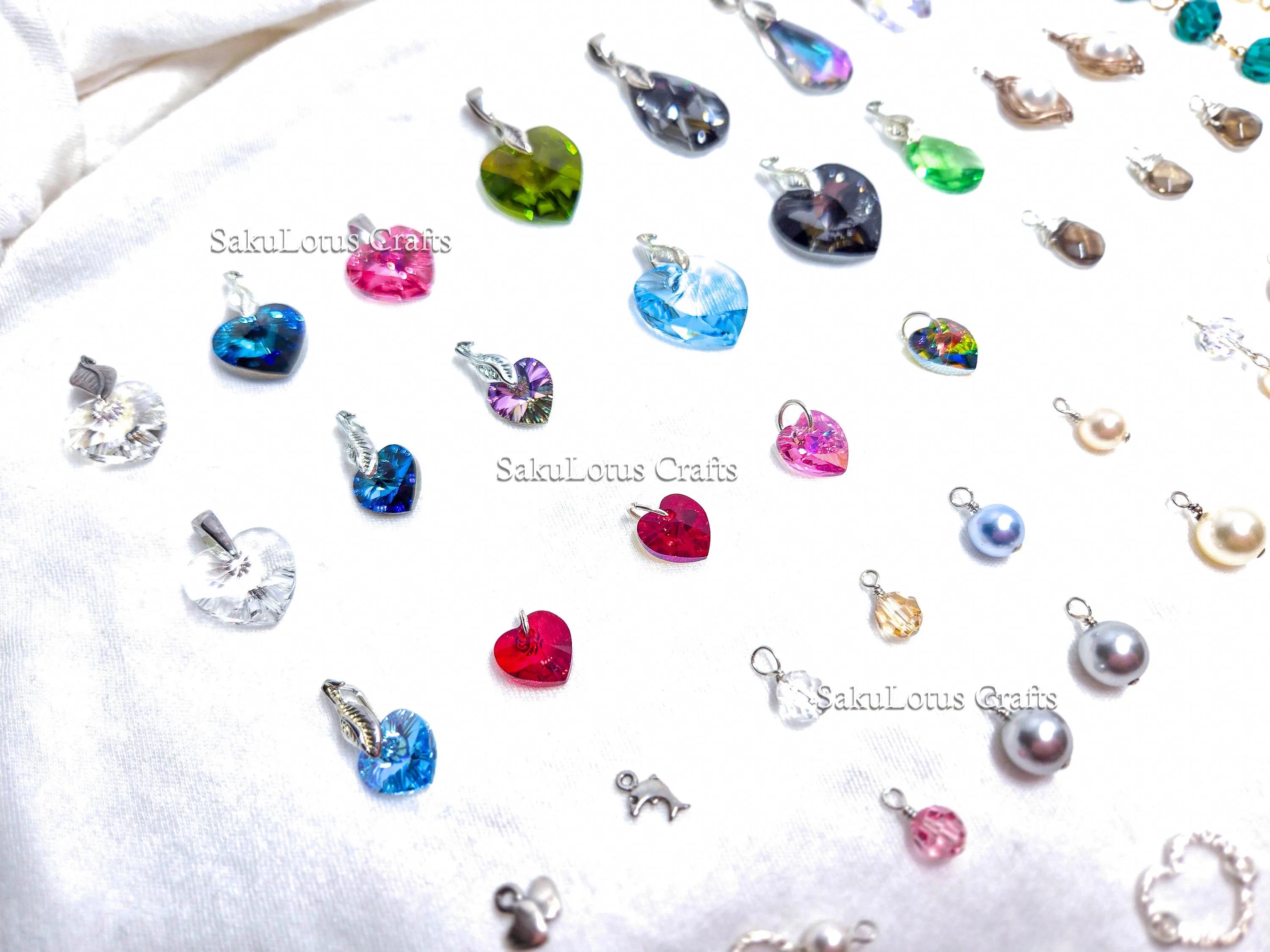 U Pick Swarovski Crystal Pendant • Pearl & Crystal Charm • Sterling Silver or 14K Gold Filled • DIY Add-On Pendant