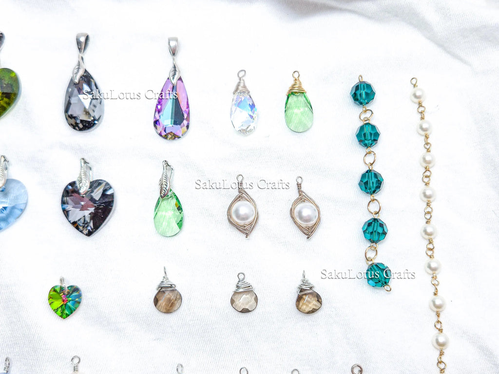 U Pick Swarovski Crystal Pendant • Pearl & Crystal Charm • Sterling Silver or 14K Gold Filled • DIY Add-On Pendant
