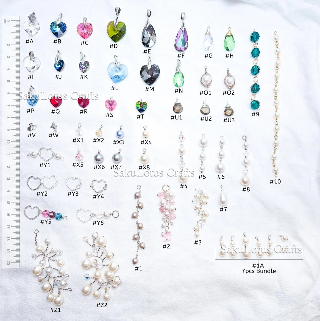 U Pick Swarovski Crystal Pendant • Pearl & Crystal Charm • Sterling Silver or 14K Gold Filled • DIY Add-On Pendant