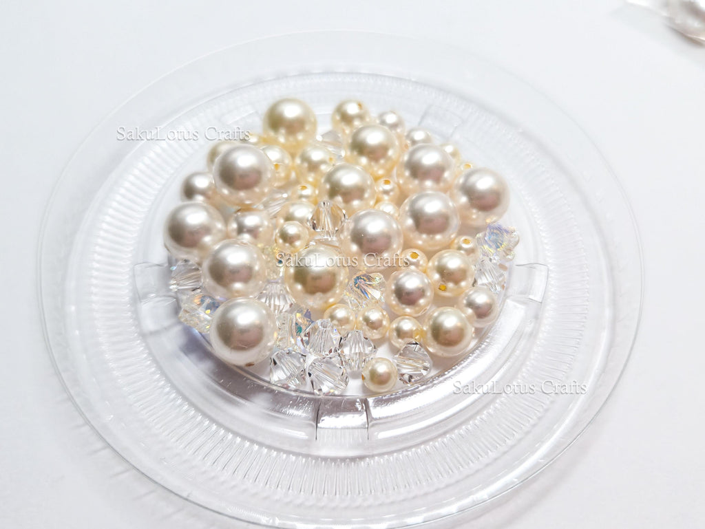 Mixed Swarovski Pearl & Crystal Bead Lots • Rare Discontinued Swarovski Pearls • Jewelry Making Beads DIY