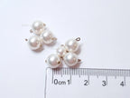 7pc Swarovski Pearl Charm Connector Lot • White Pearl Pendants • 925 Sterling Silver Loops • Jewelry Making Supplies