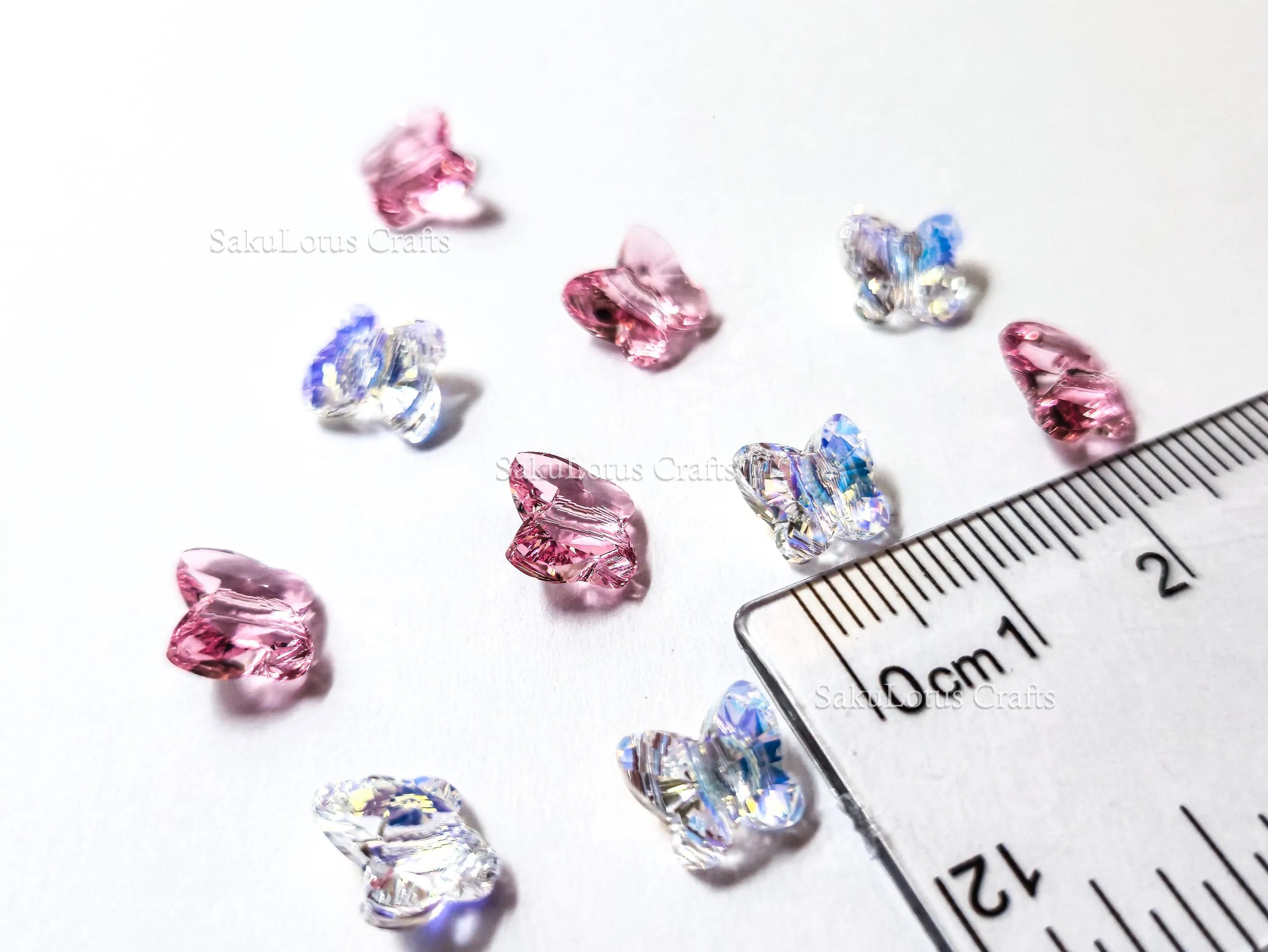 Swarovski Butterfly Crystal Beads • 8mm 5754 • Crystal AB or Rose Pink • Genuine Austria Crystal Supplies
